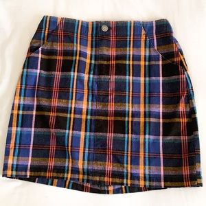 Multicolored Plaid Skirt